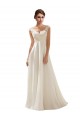 Low Back Soft Chiffon & Lace V-Neck Sweep Train Sleeveless Wedding Dress Southampton