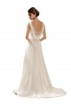 Low Back Soft Chiffon & Lace V-Neck Sweep Train Sleeveless Wedding Dress Southampton