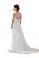 Soft Chiffon Illusion Neck Sweep Train Sleeveless Boho Wedding Dress Southampton