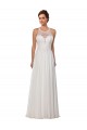 Soft Chiffon Illusion Neck Chapel Train Sleeveless Wedding Dress Southampton