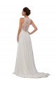 Soft Chiffon Illusion Neck Chapel Train Sleeveless Wedding Dress Southampton