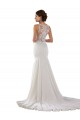 Lace & Stretch Crepe Sweetheart Sweep Train Sleeveless Modern Wedding Dress Southampton
