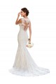 White Lace V-Neck Chapel Train Sleeveless Wedding Dress Southampton