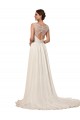 Keyhole Back Soft Chiffon Sweetheart Chapel Train Sleeveless Wedding Dress Southampton