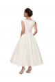 Satin V-Neck Ankle Length Sleeveless Wedding Dress Southampton