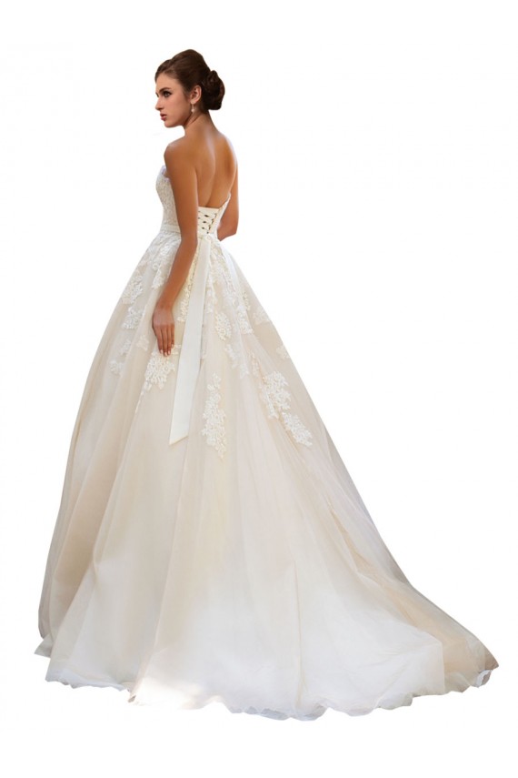 Ball Gown Tulle & Lace Sweetheart Chapel Train Sleeveless Wedding Dress Southampton
