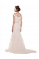 Tulle Off the Shoulder Chapel Train Sleeveless Beach Wedding Dress Southampton