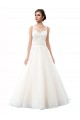Tulle & Lace Illusion Neck Cathedral Train Sleeveless Beach Wedding Dress Southampton
