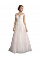 Tulle & Lace Illusion Neck Cathedral Train Cap Sleeves Beach Wedding Dress Southampton