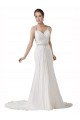 Soft Chiffon Sweetheart Chapel Train Sleeveless Beach Wedding Dress Southampton
