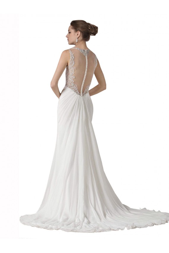 Soft Chiffon Sweetheart Chapel Train Sleeveless Beach Wedding Dress Southampton
