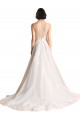 Tulle Illusion Neck Chapel Train Sleeveless Wedding Dress Southampton