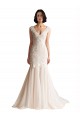 Low Back Tulle V-Neck Sweep Train Sleeveless Wedding Dress Southampton