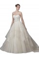 Low Back Tulle & Lace Scoop Neck Chapel Train Sleeveless Wedding Dress Southampton