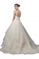 Low Back Tulle & Lace Scoop Neck Chapel Train Sleeveless Wedding Dress Southampton