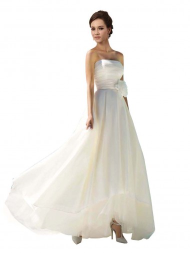 Soft Chiffon Strapless Long Sleeveless Wedding Dress Southampton