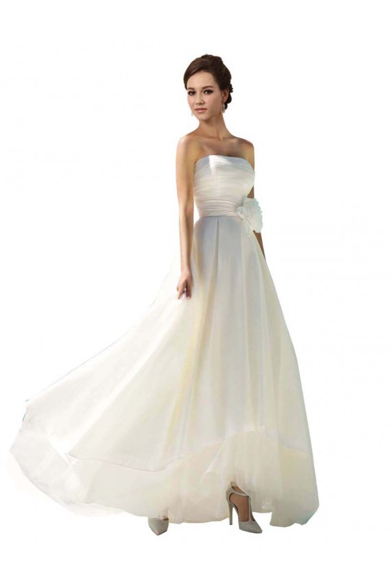 Soft Chiffon Strapless Long Sleeveless Wedding Dress Southampton