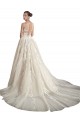 Ivory & Champagne Tulle Illusion Neck Chapel Train Sleeveless Wedding Dress Southampton