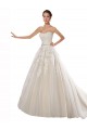 Tulle & Lace Strapless Chapel Train Sleeveless Wedding Dress Southampton
