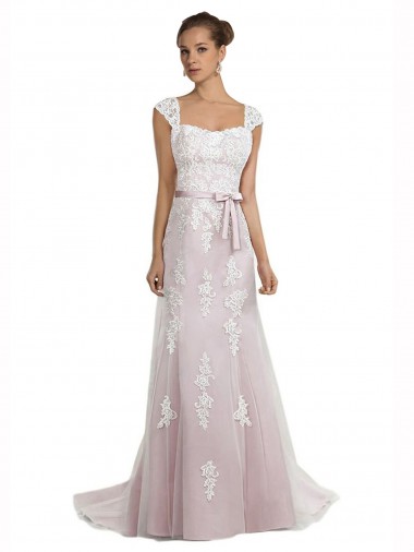 Tulle & Lace Strapless Sweep Train Sleeveless Beach Wedding Dress Southampton