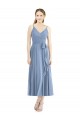 Soft Chiffon Spaghetti Straps Tea Length Sleeveless Bridesmaid Dress Southampton