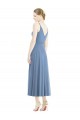 Soft Chiffon Spaghetti Straps Tea Length Sleeveless Bridesmaid Dress Southampton