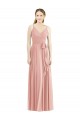 Bliss Pink Soft Chiffon Spaghetti Straps Long Sleeveless Formal Dress / Bridesmaid Dress Southampton