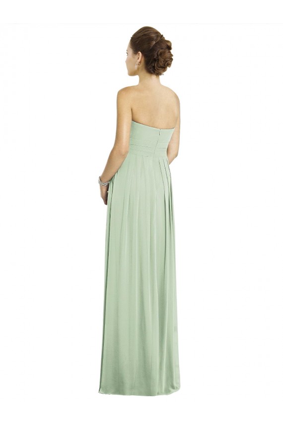 Sage Soft Chiffon Sweetheart Long Sleeveless Bridesmaid Dress Southampton