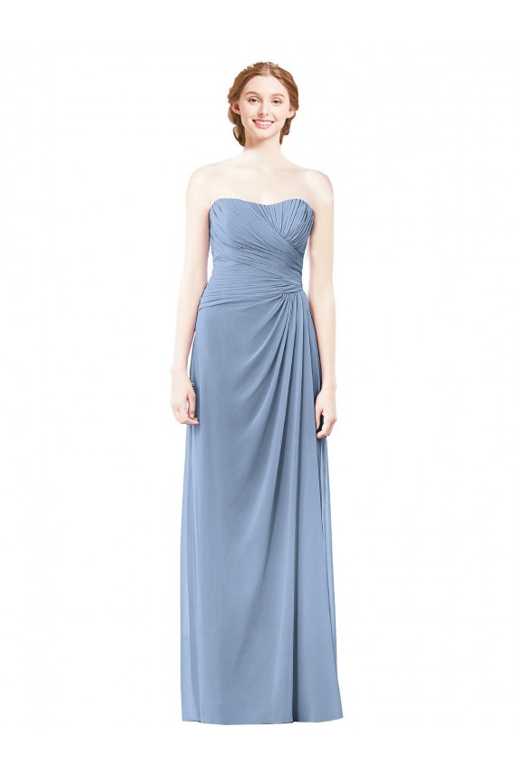 Chiffon Strapless Long Sleeveless Formal Dresses / Bridesmaid Dresses Southampton