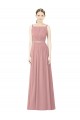 Dusty Pink Soft Chiffon High Neck Long Sleeveless Bridesmaid Dress Southampton