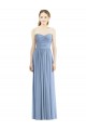 Dusty Blue Chiffon Sweetheart Long Sleeveless Bridesmaid Gowns Southampton
