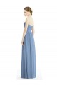 Dusty Blue Chiffon Sweetheart Long Sleeveless Bridesmaid Gowns Southampton