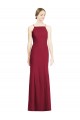 Burgundy Soft Chiffon Spaghetti Straps Long Sleeveless Bridal Party Dress Southampton
