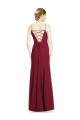 Burgundy Soft Chiffon Spaghetti Straps Long Sleeveless Bridal Party Dress Southampton
