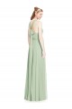 Sage Chiffon Halter Neck Long Sleeveless Bridesmaid Dress / Evening Dress Southampton
