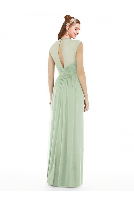 Sage Soft Chiffon Sweetheart Long Cap Sleeves Formal Dress / Bridesmaid Dress Southampton