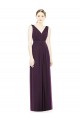 Grape Chiffon V-Neck Long Sleeveless Bridesmaid Dress / Evening Dress Southampton