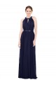 Soft Chiffon High Neck Long Sleeveless Bridesmaid Dress / Formal Dress Southampton