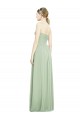 Open Back Sage Soft Chiffon Sweetheart Long Sleeveless Bridesmaid Dress Southampton
