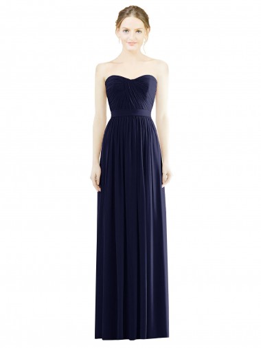 Soft Chiffon Sweetheart Long Sleeveless Formal Evening Gown / Bridesmaid Dress Southampton