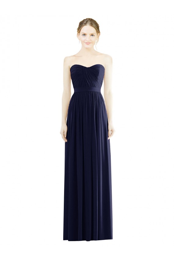 Soft Chiffon Sweetheart Long Sleeveless Formal Evening Gown / Bridesmaid Dress Southampton
