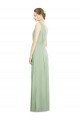 V-Back Sage Soft Chiffon V-Neck Long Sleeveless Bridesmaid Dress Southampton