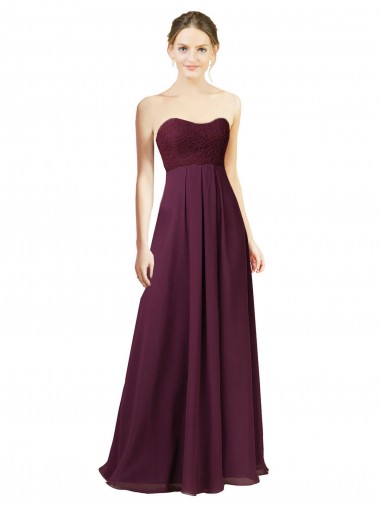 Chiffon Sweetheart Long Sleeveless Bridesmaid Dress Southampton