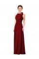 Sheath Soft Chiffon Halter Neck Long Sleeveless Bridesmaid Dress Southampton