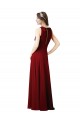 Sheath Soft Chiffon Halter Neck Long Sleeveless Bridesmaid Dress Southampton