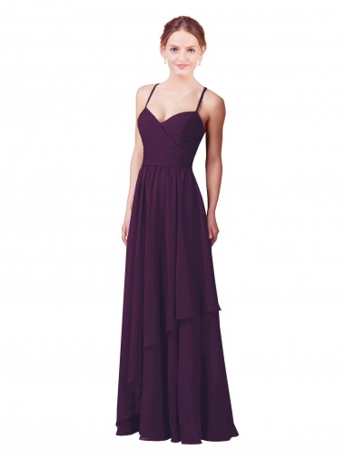 Sheath Chiffon Sweetheart Long Sleeveless Bridesmaid Dress Southampton