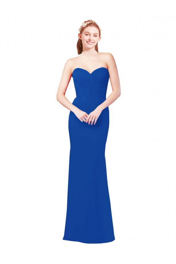 Chiffon Sweetheart Long Sleeveless Bridesmaid Dress / Evening Gowns Southampton