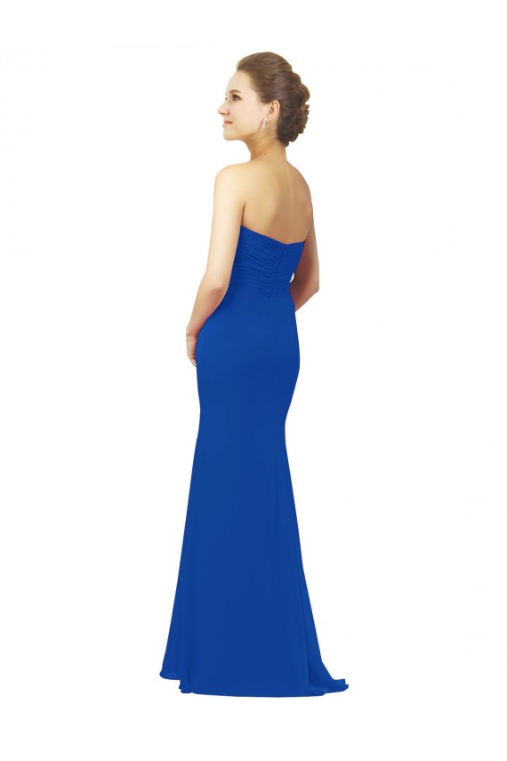 Chiffon Sweetheart Long Sleeveless Bridesmaid Dress / Evening Gowns Southampton