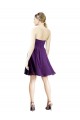 Purple Soft Chiffon Sweetheart Knee Length Sleeveless Bridesmaid Dress Southampton
