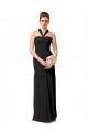 Black Chiffon Halter Neck Long Sleeveless Bridesmaid Dress / Evening Dress Southampton